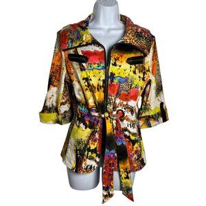 Vintage The Collective Works of Berek 2 artsy belted womens jacket size small